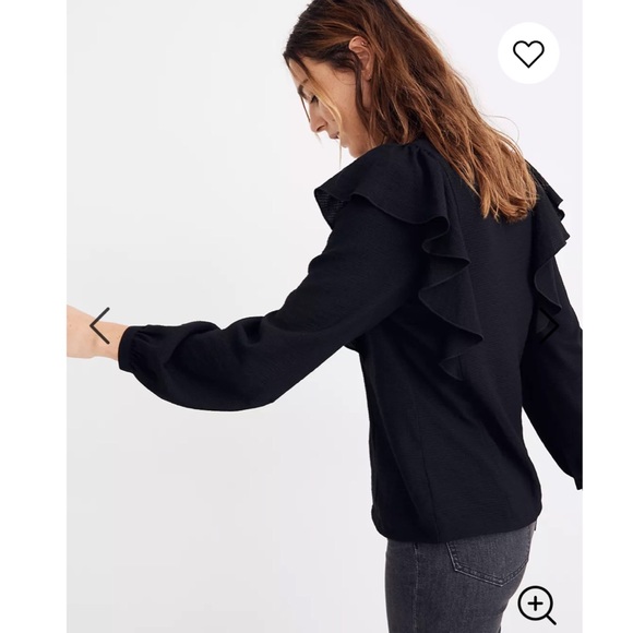 NEW! Madewell Ruffle Front Top - Picture 4 of 11